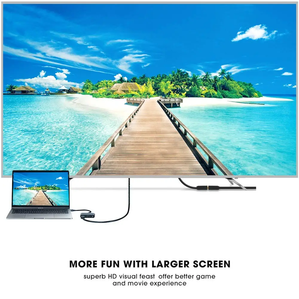 Ingelon usb c адаптер usb tipo c к PD+ HD(4 K)+ VGA+ аудио+ USB3.0 5 в 1 конвертер для type C otg мобильного телефона и планшета