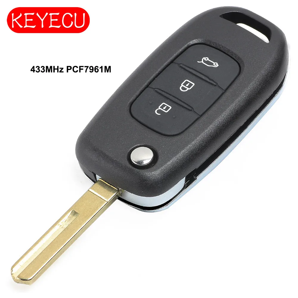Дистанционный ключ-брелок KEYECU 433 МГц PCF7961M с 3 кнопками для Renault Kadjar Captur Megane 2013-2017 |