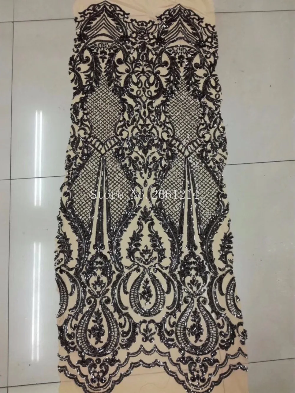 fashionable Nigerian lace fabrics french fabric BZL-11617 sequins african tulle laces | Дом и сад