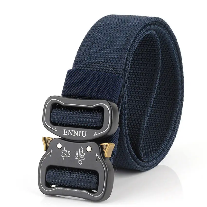 Blue Belt Книги о военной технике армии пояс Для мужчин Combat Tactical дизайнер Ремни для джинсы брюки Однотонная повседневная обувь нейлоновый ремешок Холст Пояс ремень с надписью - Цвет: Blue Belt