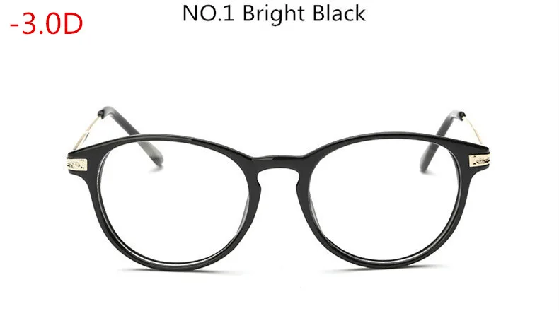 Myopia 300 Блестящая черная оправа близорукие студент готовой близорукость очки Для женщин Для мужчин с диоптриями-50-100-150-200-250-300-350~-500-550-600 - Цвет оправы: Myopia 300