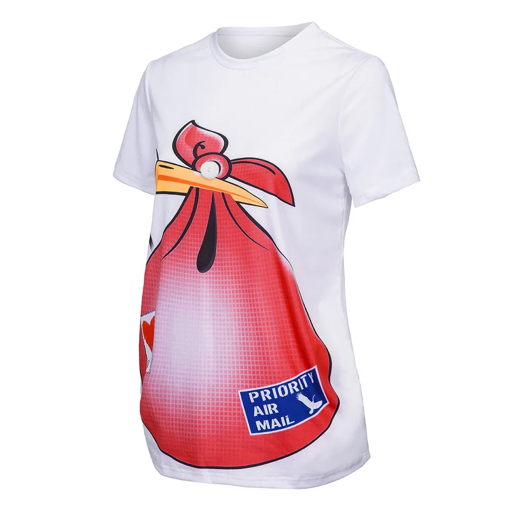 Женская одежда для беременных, ropa de mujer, для кормящих матерей, Милый Забавный принт, короткий рукав, Повседневная футболка, топы для беременных