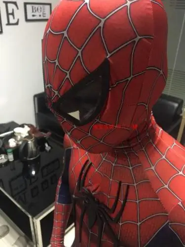 Костюм для взрослых Toby Amazing Spiderman 3D спандекса Zentai облегающая черная маска глаз