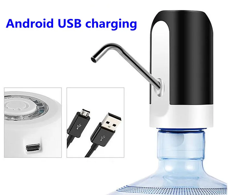 2-5 Галлонов Автоматическая зарядка через usb бутылка для воды насос домашний светодиодный электронный питьевой воды диспенсер насосы переключатель бутылки с трубой