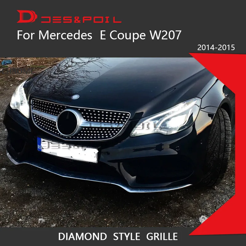 W207 Алмазный гриль GT Вертикальная решетка для Mercedes Benz E Coupe передний бампер Racing Sport