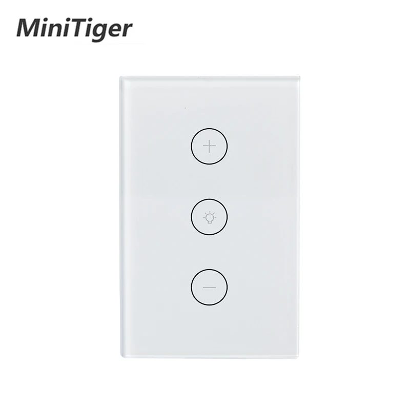 US Dimmer Switch Smart Life Wifi умный настенный сенсорный светильник туя, диммер, 1 комплект, стандарт ЕС/Великобритании, приложение с дистанционным управлением, работает с Amazon Alexa Google - Цвет: US Dimmer Switch