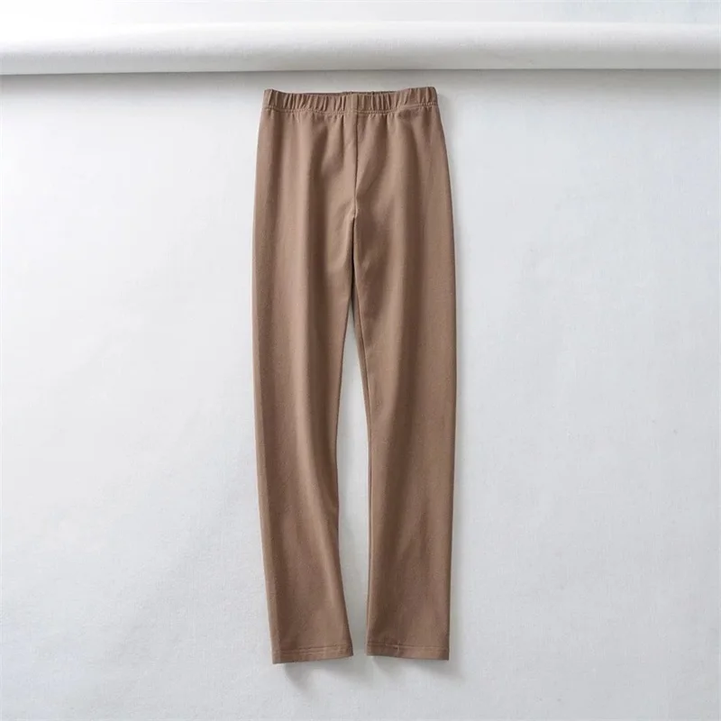 brown Женские хлопковые обтягивающие повседневные Леггинсы - Цвет: brown