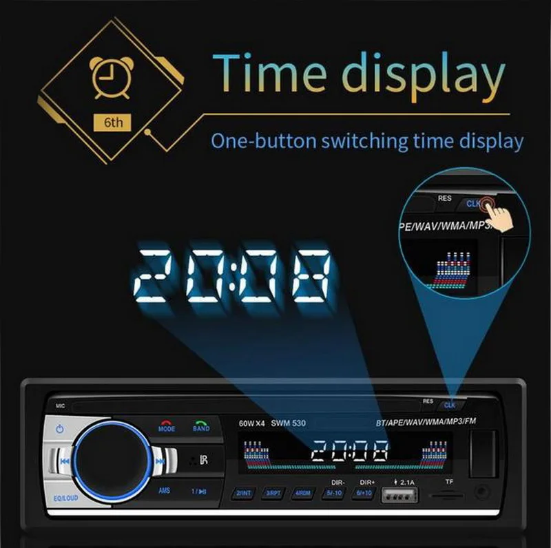 1 Din 4 &quotАвтомобильный Радио стерео аудио MP3 плеер в тире USB2.1 FM Bluetooth 0 AUX RCA U диск