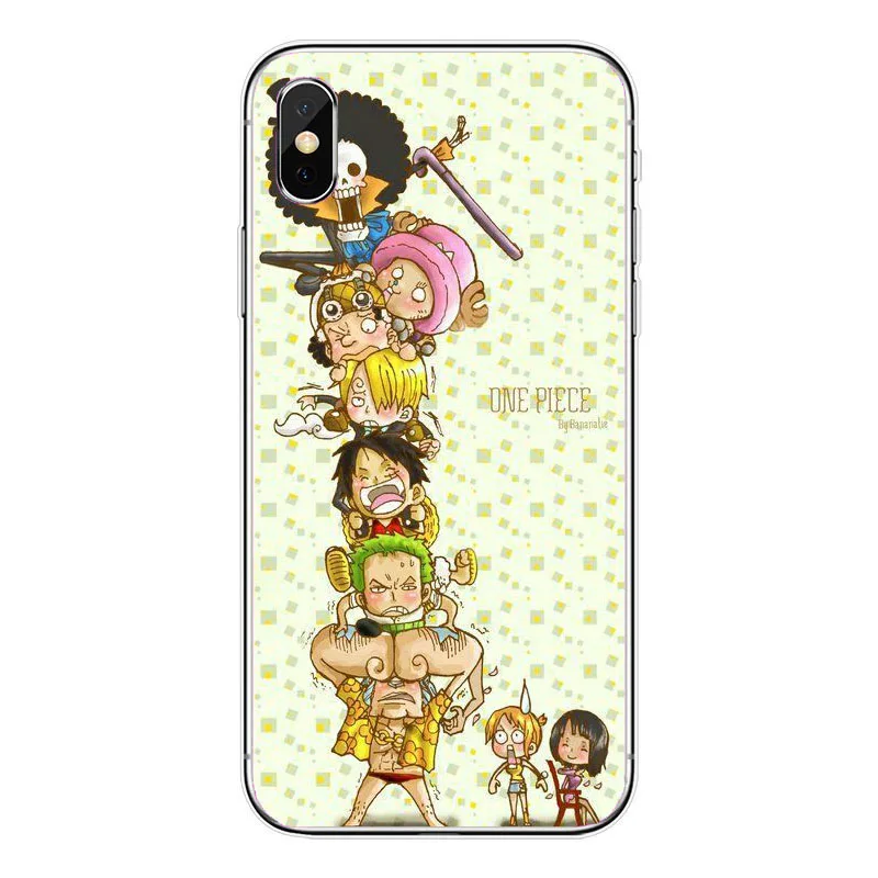 Японский аниме коллаж One Piece Luffy Series силиконовый прозрачный чистый чехол для iPhone 8