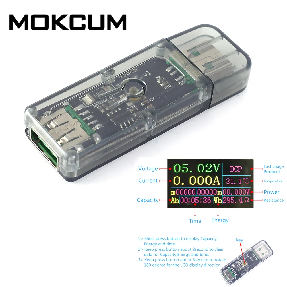 Многофункциональный Вольтметр Амперметр постоянного тока 5 в USB измеритель