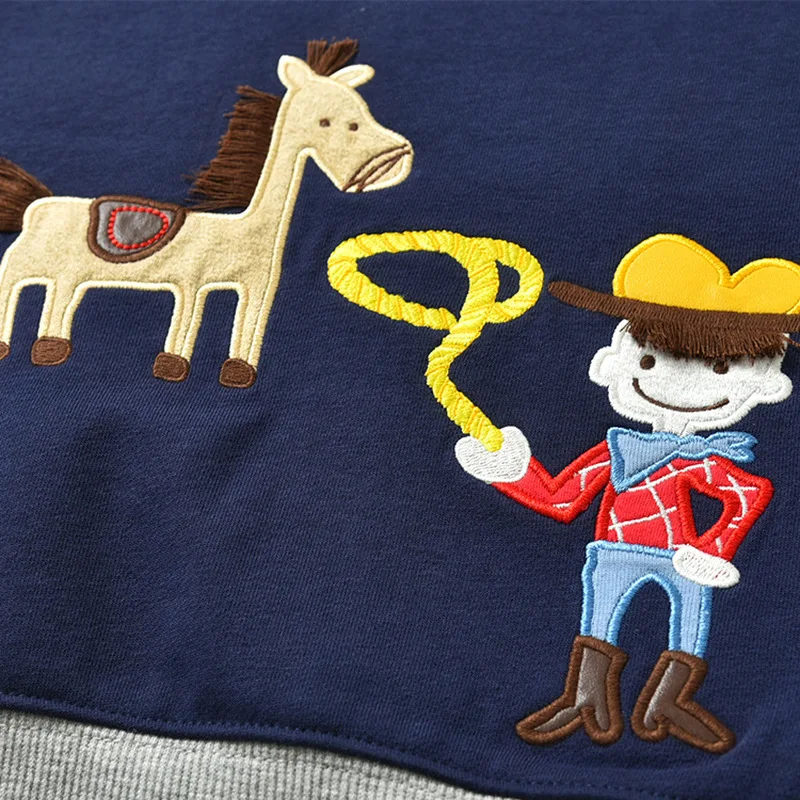 Toddler Boys Clothes Autumn Winter Combed Cotton Kids Clothing Set Cartoon Cowboy Embroidery Sweatshirt&pants Outfits Mickey | Детская