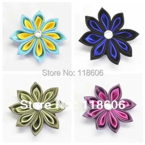 Бесплатная доставка 150 шт 3 &quotKanzashi цветок заколки для волос значок катушка без