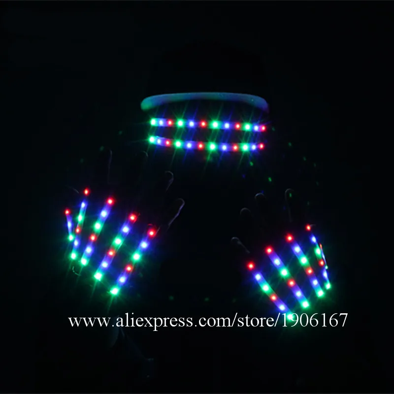 RGB Led Luminous Stage Perofrmance Glasses Gloves Lighting Illuminated Dancer DS DJ Party Halloween Christmas Props | Дом и сад