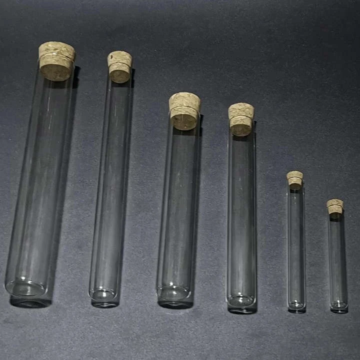 

Free shipping 12pcs/lot 20*200mm Glass Test Tube Flat bottom with cork stopper