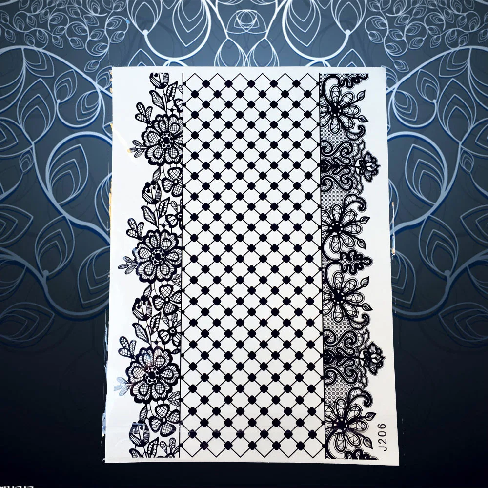 Сексуальные кружевные цветы рука ноги поддельные татуировки пасты для свадебных