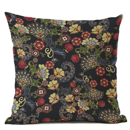 Colorful Abstract Ethnic Floral Classical Mandalas Pattern Prints Vintage Patchwork Retro Geometric Cushion Cover Pillow Case - Color: 1