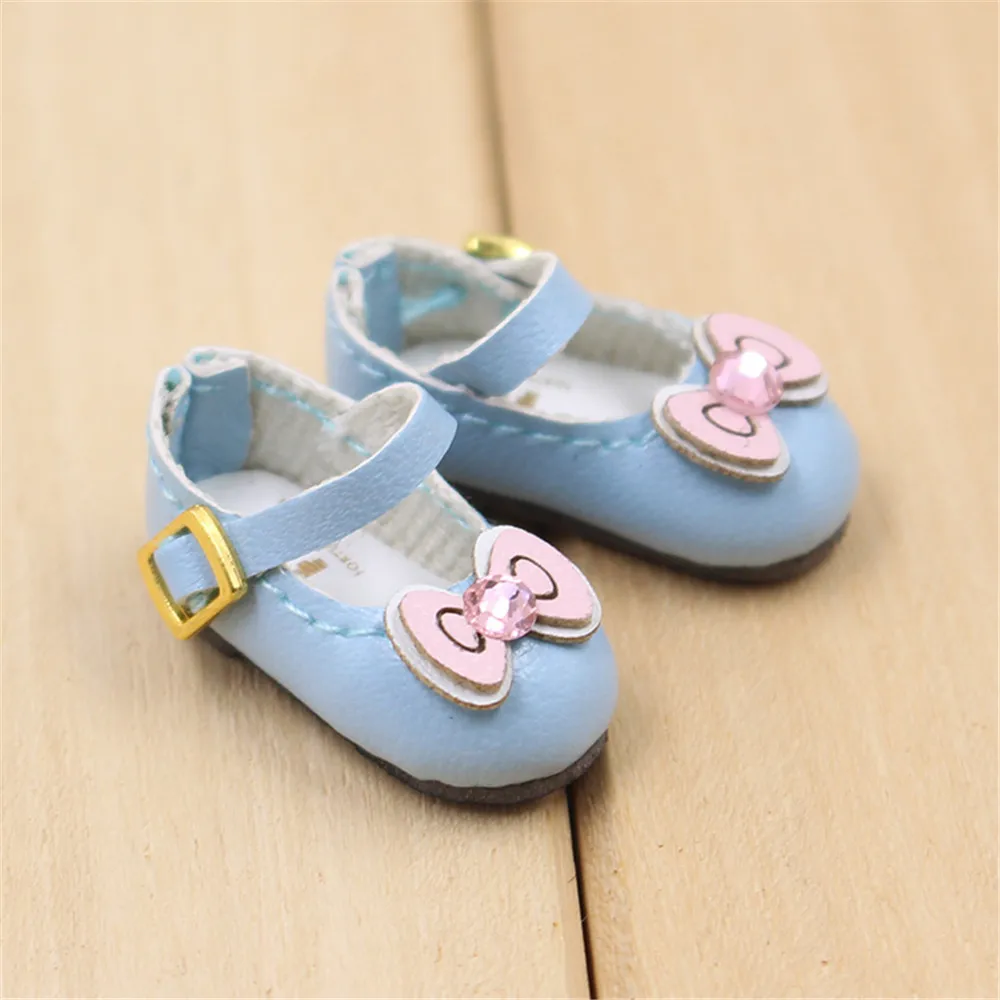blue bowknot Blyth/кукольные туфли в стиле котенка и бабочки; обувь ручной работы; подходит для ледяной куклы Azone blyth; 1/6 - Цвет: blue bowknot