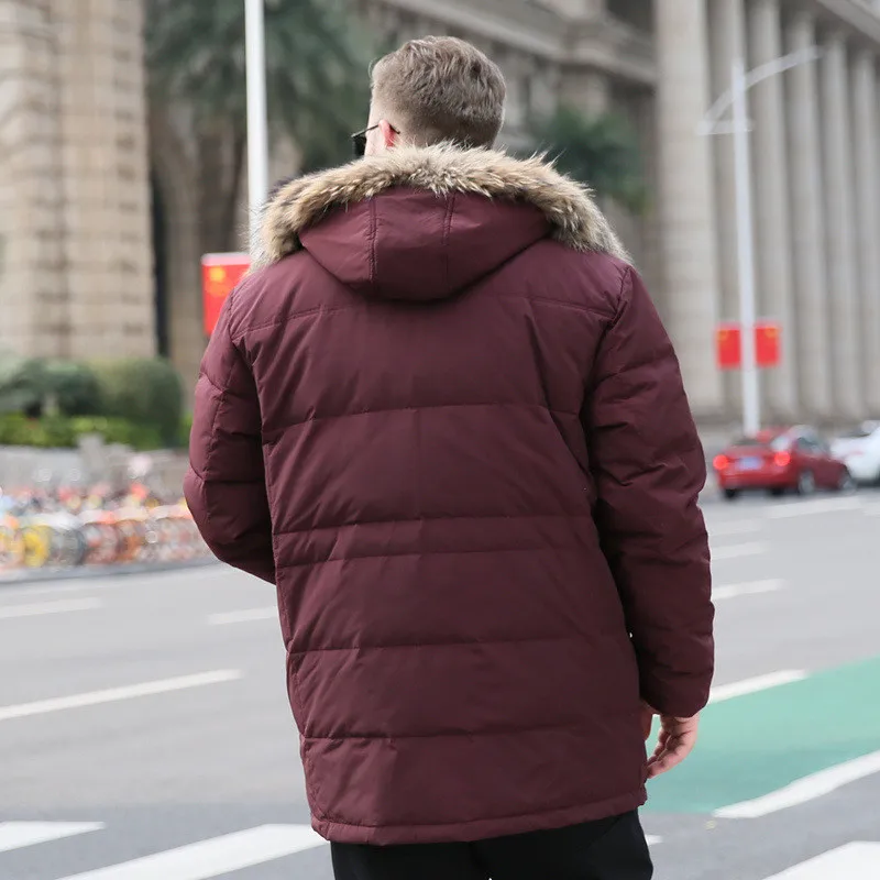 Мужская куртка большого размера 7XL 9XL 10XL с меховым воротником пальто мужская