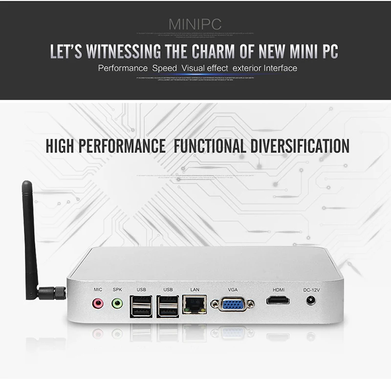 

Partaker P1 Fanless Mini PC 1037U 1007U Celeron HDMI VGA Aluminium Alloy Case