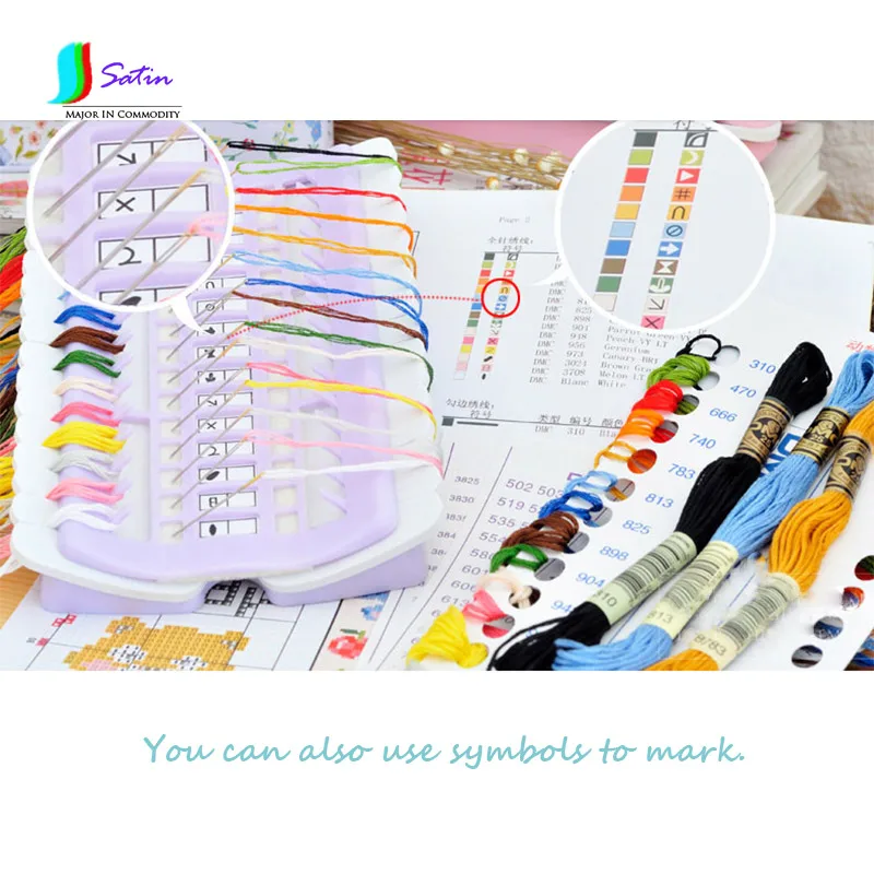 Набор для вышивки крестиком пластиковый аксессуар сделай сам розового зеленого