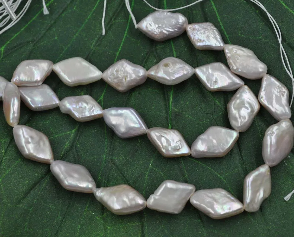 

wholesale 5 strands 9-10mm rhombus shape Genuine cultured pearl strings lots