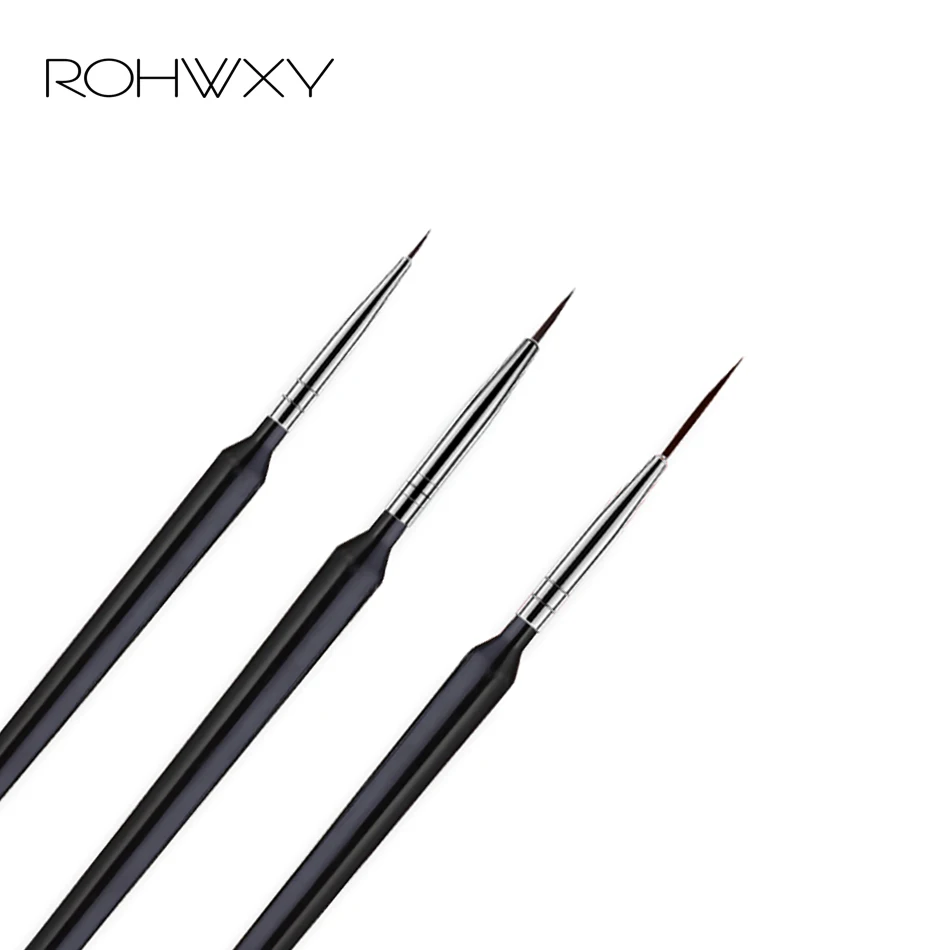 Кисти для дизайна ногтей ROHWXY 3 шт./компл. акриловая французская кисть рисования