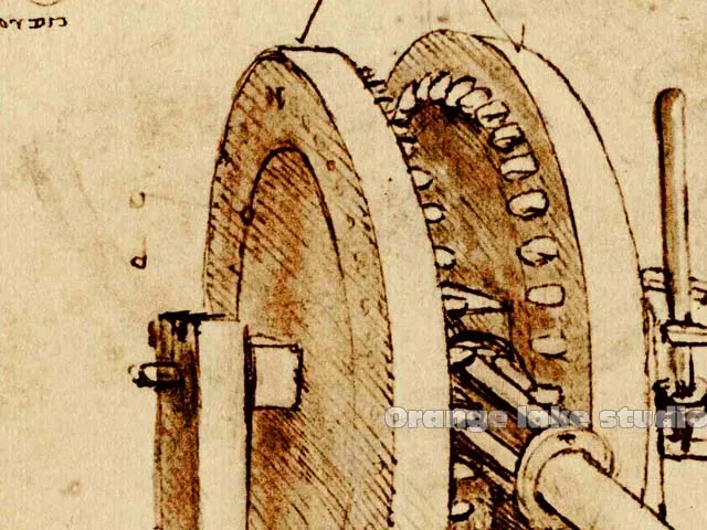 Рукопись да Винчи винтажная Механическая живопись чистый хлопок настенное