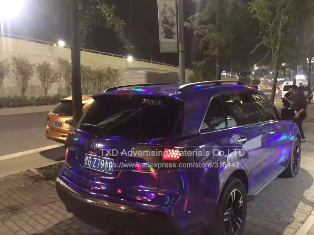 Голографическая виниловая пленка Радужная фиолетовая 3 слоя 20 х49 см/партия|film