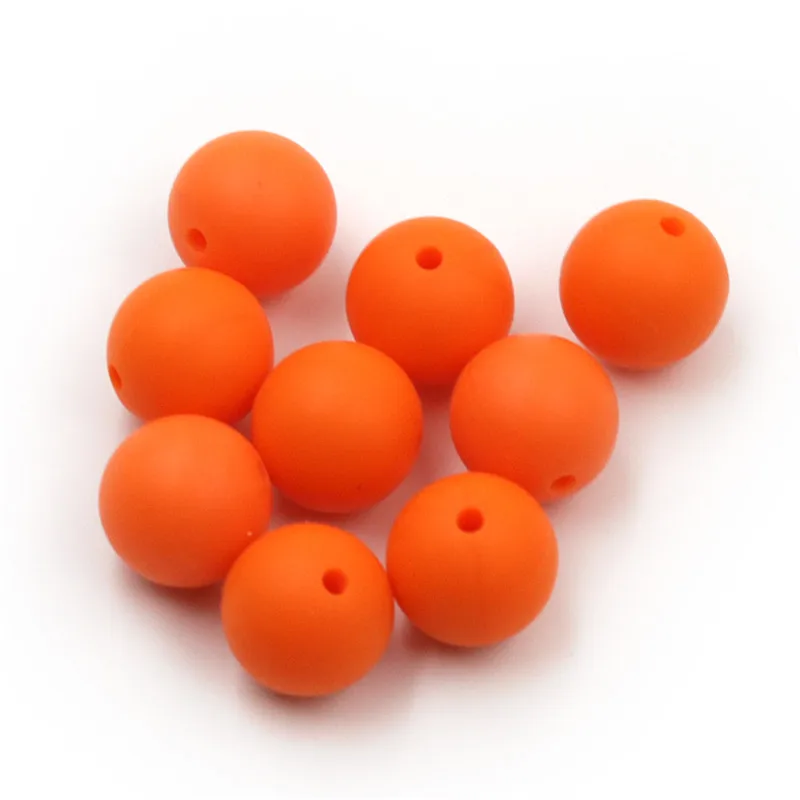 YUMUZ 100pcs 9-19mm Silicone Beads Orange Round Teething BPA Free Siliconen kralen For Baby Care Jewelry Toys | Украшения и