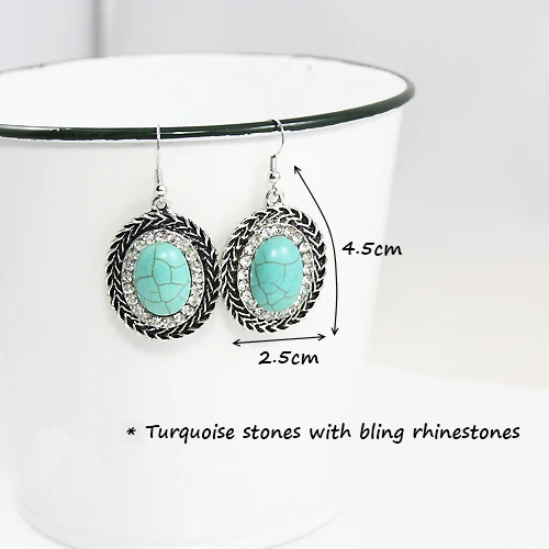 Тибетские посеребренные винтажные зеленые серьги с камнем модные ювелирные