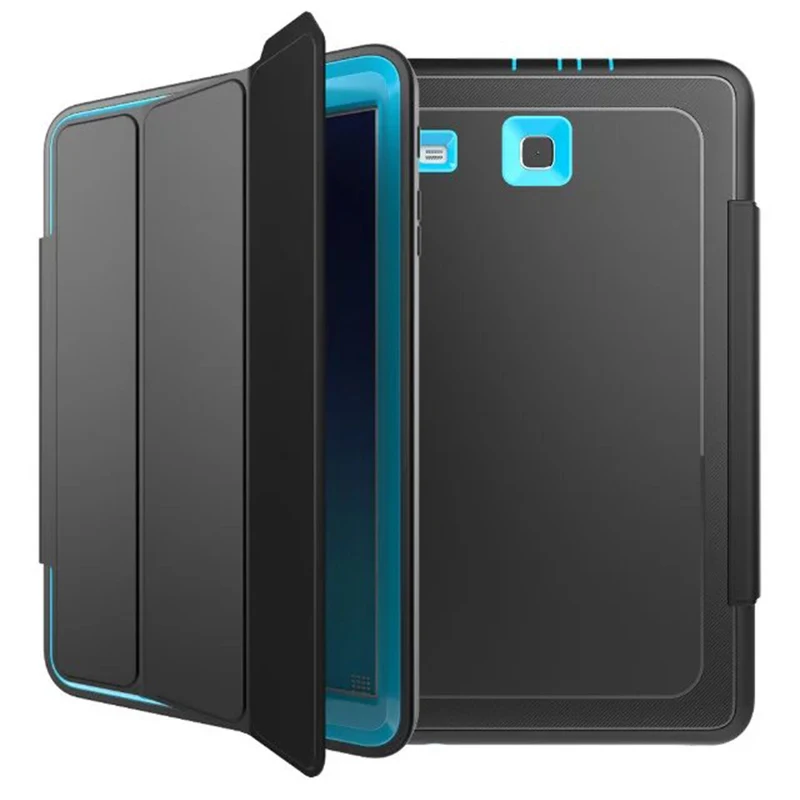3 в 1 роскошный умный чехол из кожи+ ТПУ+ поликарбоната для samsung Galaxy Tab E 9," SM-T560 T561 противоударный сверхпрочный силиконовый чехол