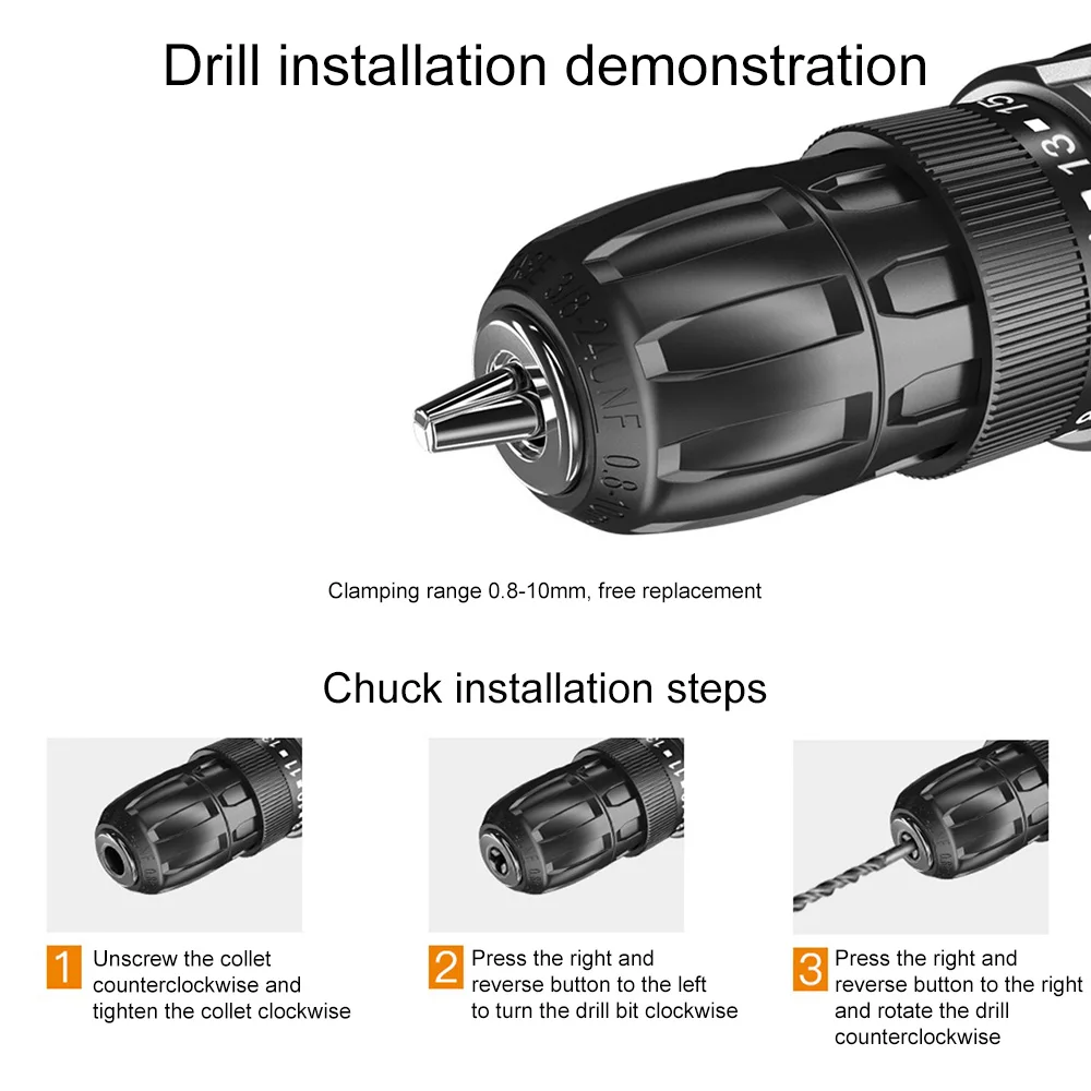 

25V/36V Electric Drill Cordless Lithium Rechargeable Handheld 2-Speed Cordless Screwdriver Wireless Power Driver DC Power Tool