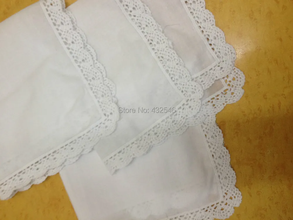 Модные женские носовые платки 12 шт./лот 11x11White100% хлопок Свадебные вышитые