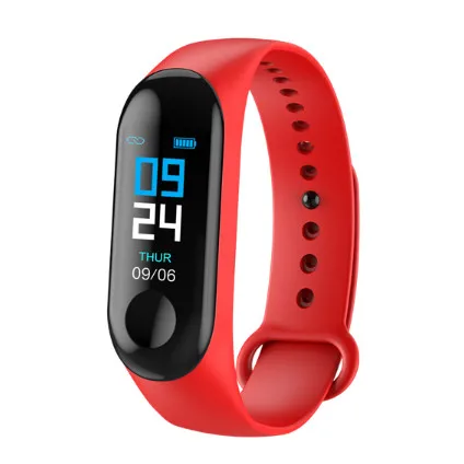 LYKRY M3 Smartband кровяное давление фитнес-браслет трекер пульсометр браслет умные часы для IOS Android телефон - Цвет: Red