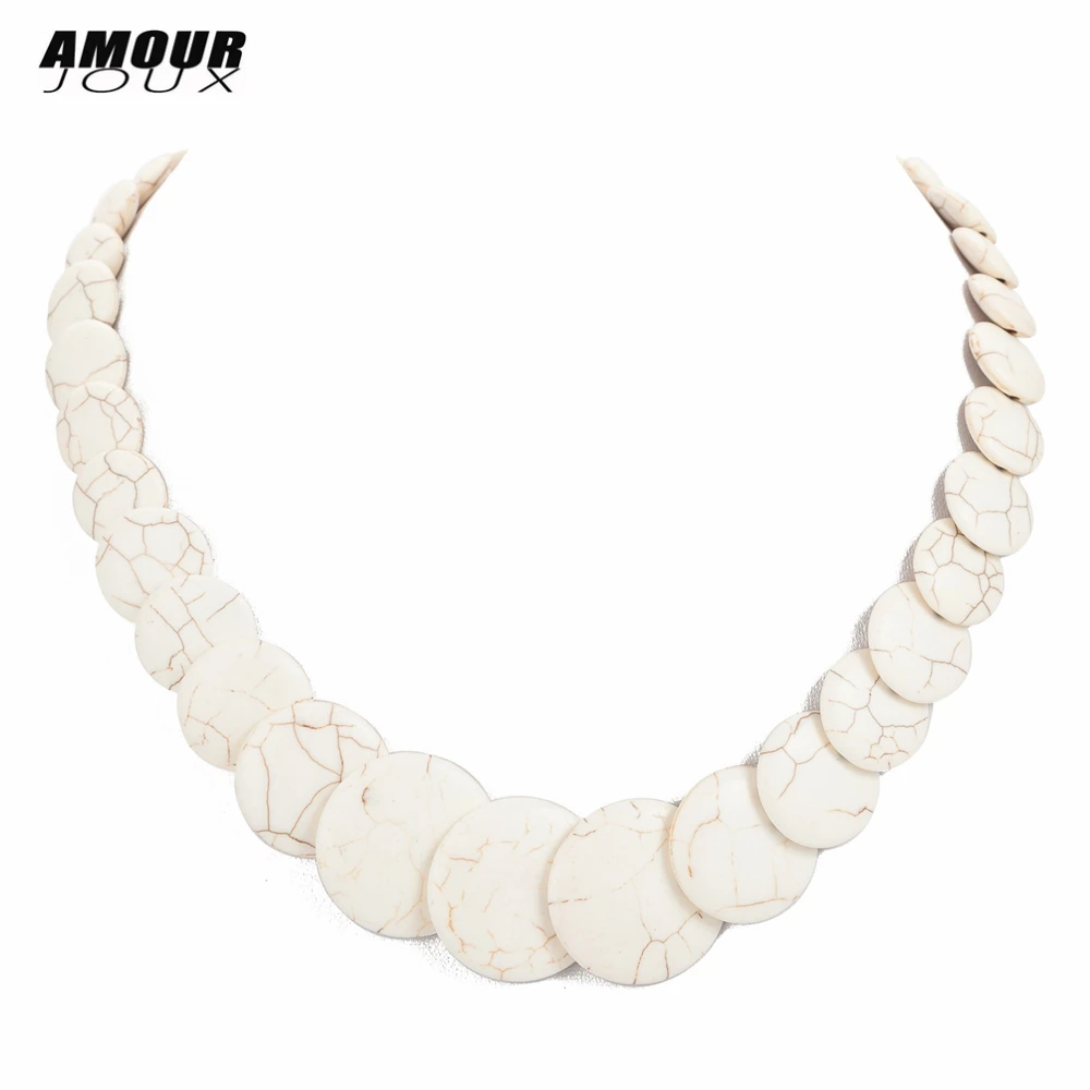 Женское винтажное ожерелье-чокер AMOURJOUX в богемном стиле с круглыми натуральными