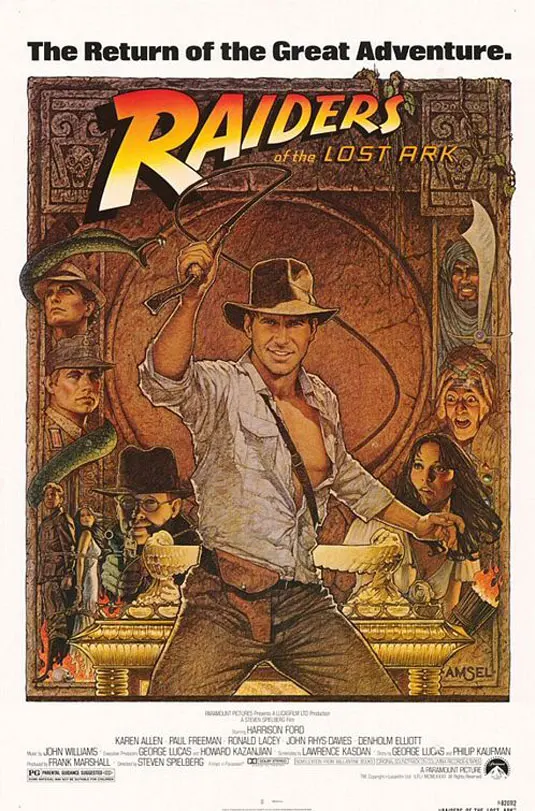 Raiders of the Lost Ark Return Great adventures американский ВИНТАЖНЫЙ ПЛАКАТ Картина на холсте