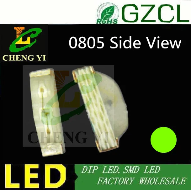Оптовая продажа с завода зеленый светодиод боковым обзором 0805 SMD 2 1*0 6 мм