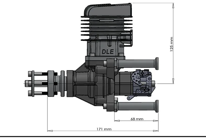 DLE55RA 55cc газовый двигатель для RC Самолет с фиксированным модель крыла одноударных