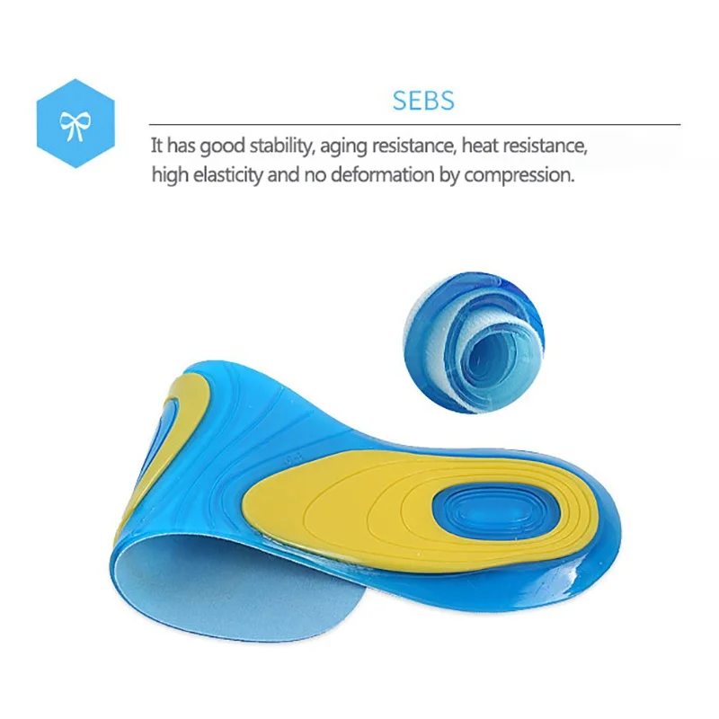 

Professional SEBS Soft Insoles Cushion Foot Care Shoe Inserts Light Shoe Gel Eva Deodorant Orthotic Silicone Shoes Insole