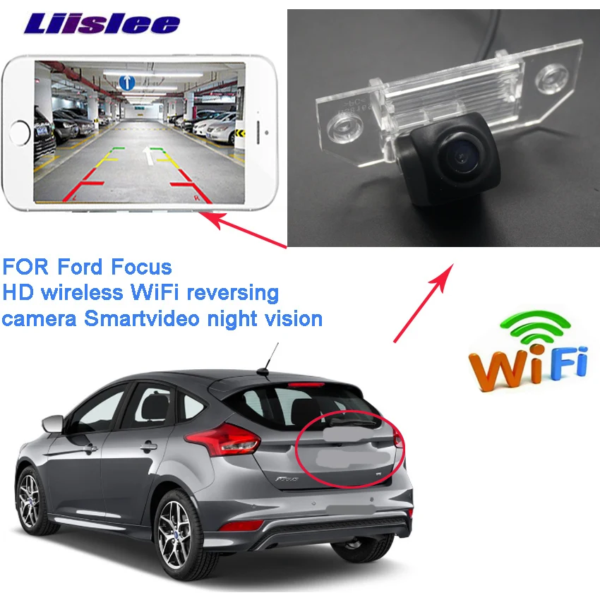 LiisLee Автомобильная камера заднего вида WIFI для Ford Focus Хэтчбек 2004 ~ 2008 HD реверсивная