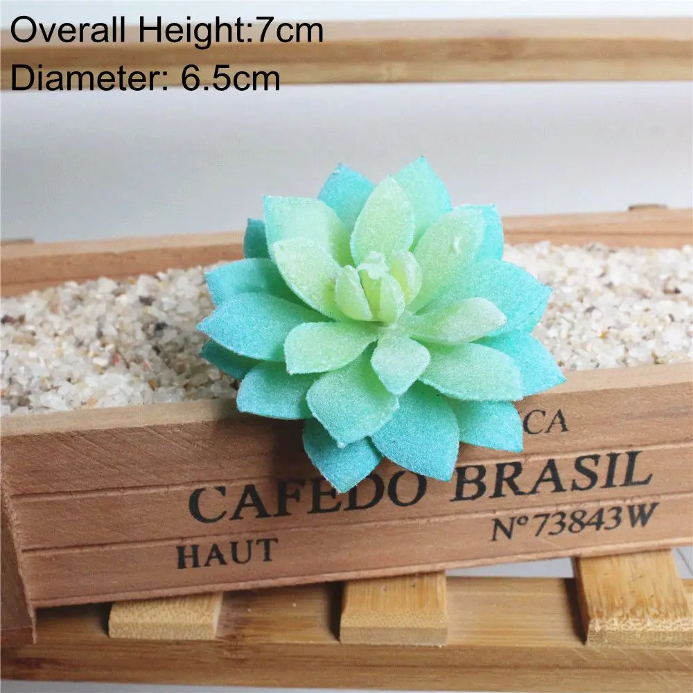 Artificial Blue Flocking Succulents Plants Home Garden Decoration Desktop Bonsai DIY Wedding Plants Wall Plante Artificielle