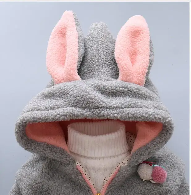 2016 г. новое осенне зимнее пальто хлопковое с ушками животных для маленьких