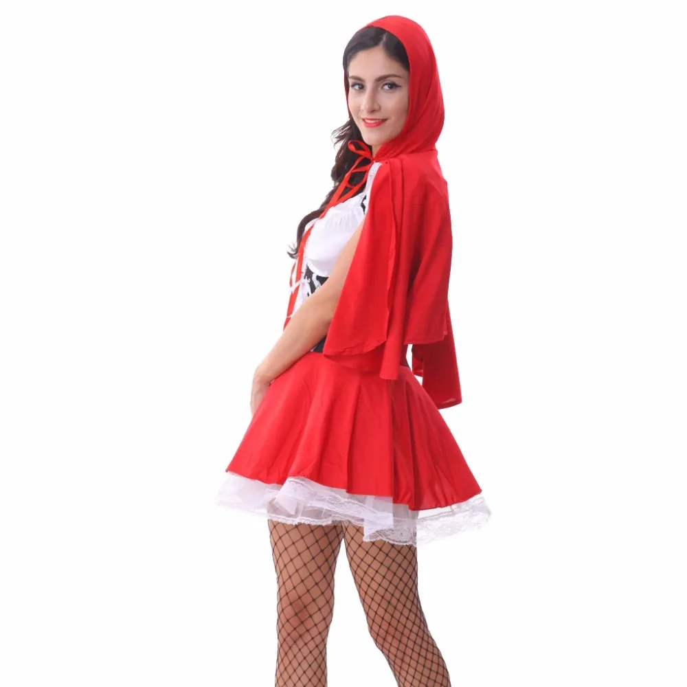 Маленькое красное платье с капюшоном для верховой езды женский сексуальный