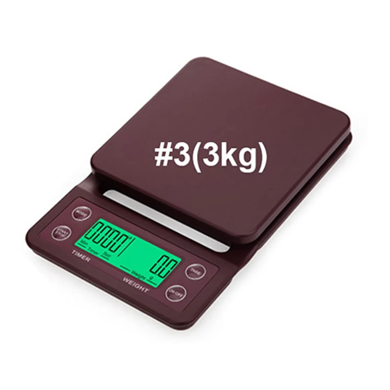 Wine Red 3KG 3 кг принимает массу весом до 5 кг/0,1g ЖК-дисплей цифровой Вес Кофе весы Портативный Мини Баланс Электронный таймер Кухня Кофе Еда весы чёрный; коричневый - Цвет: Wine Red 3KG