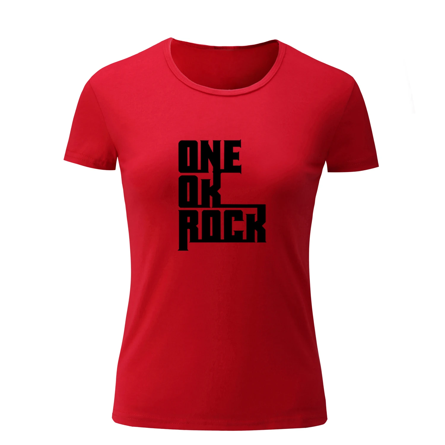 Женская футболка с коротким рукавом в стиле мотоцикла принтом One OK Rock летняя для