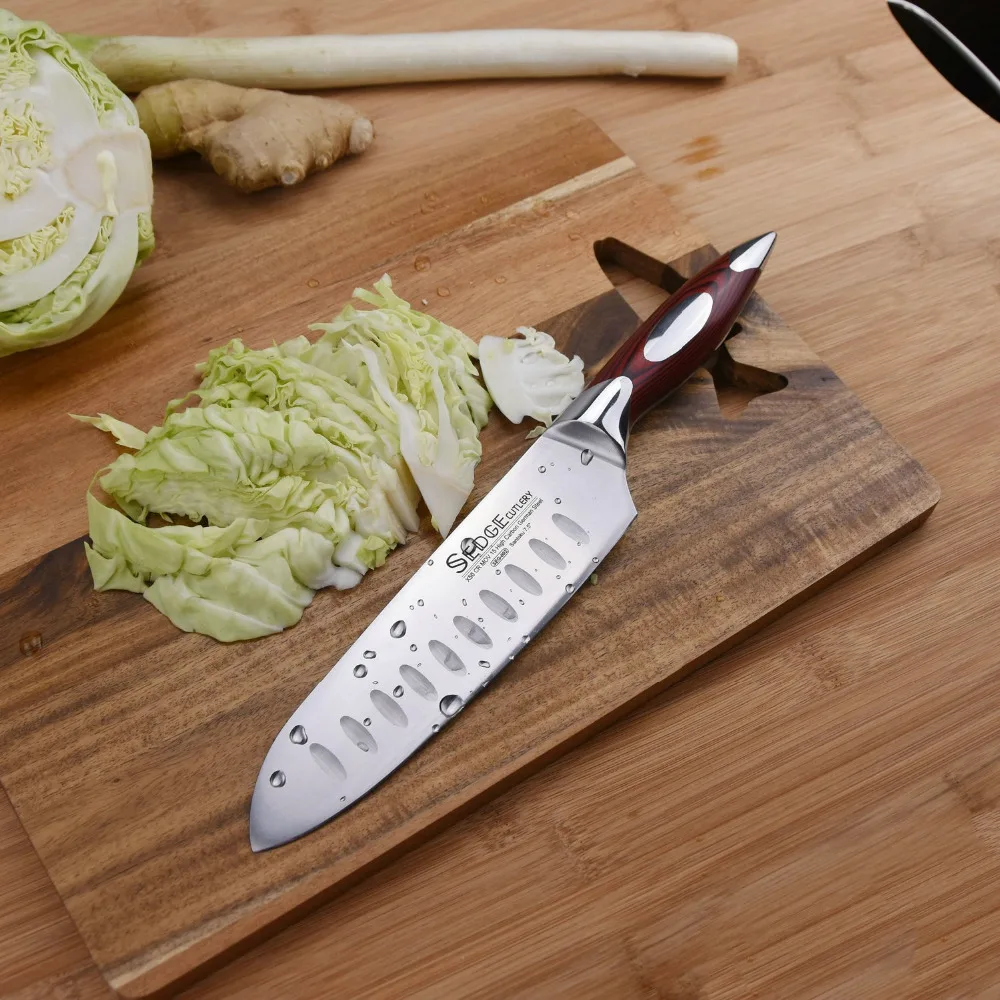 Нож SEDGE Santoku высокоуглеродистая немецкая нержавеющая сталь X50CrMoV15 кухонный нож