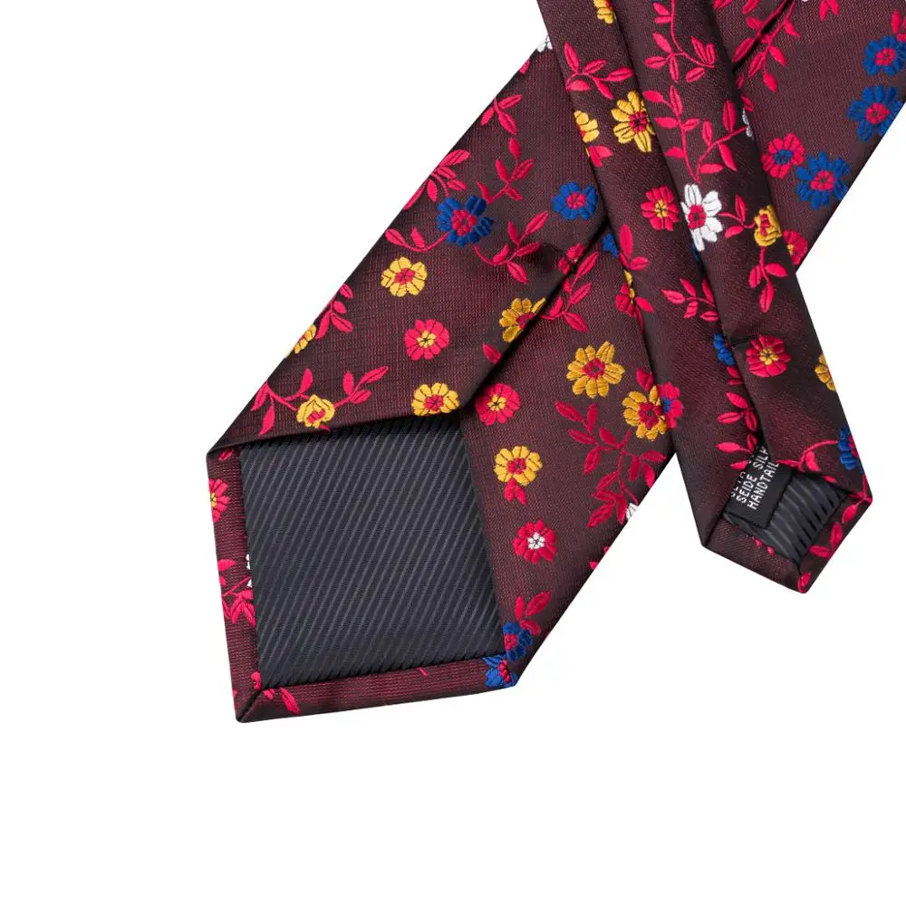 C 1744 Hi Tie Мужские галстуки 2017 Новый дизайн с красным цветочным узором для мужчин