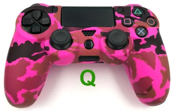 Камуфляжный силиконовый гелевый резиновый мягкий чехол для Dualshock 4 Playstation 4 PS4 Pro Slim - Цвет: Q