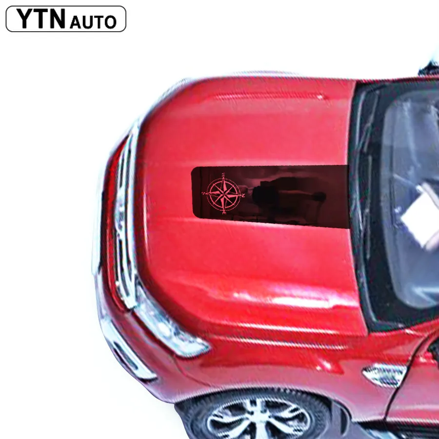 Подходит для FORD RANGER Everest автомобильные наклейки Роза компас капот графический