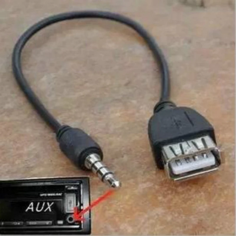 Чёрный 3 5 мм штекер AUX аудио автомобильный разъем к USB 2 0 гнездовой конвертер